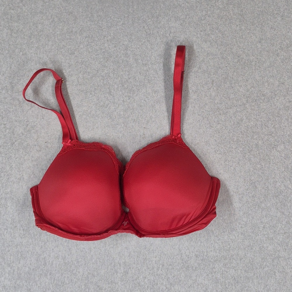 Victoria's Secret Women Bra 34DDD Red Dream Angels Padded Underwired Lace